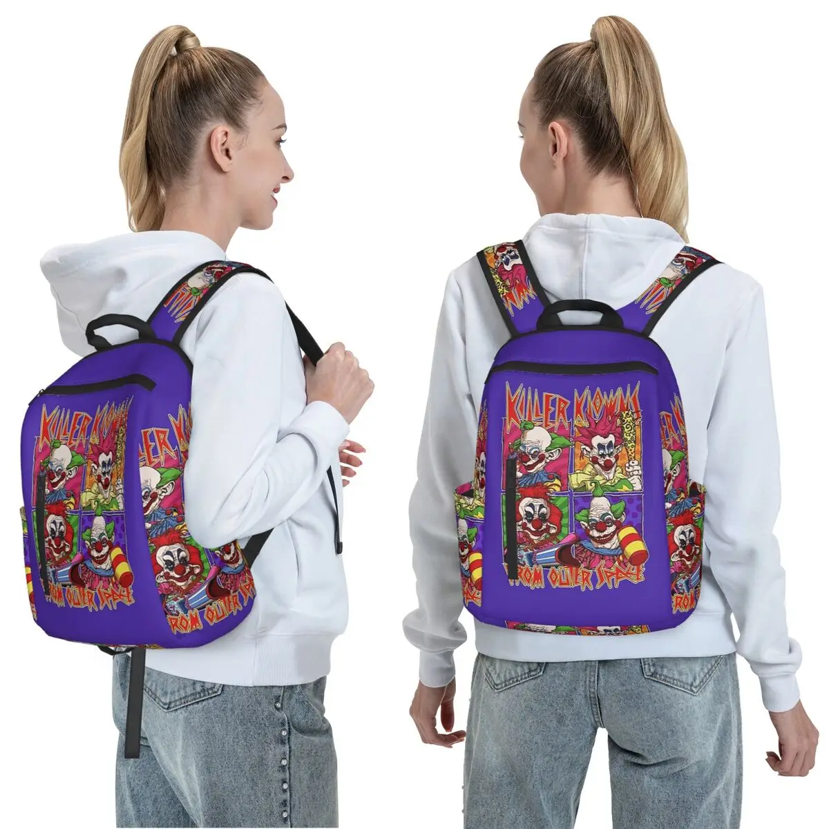 Killer Klowns From Outer Space Backpack Daypack Large Capacity Boys Girls BookBag School Bag Shoulder Bags for Men Women