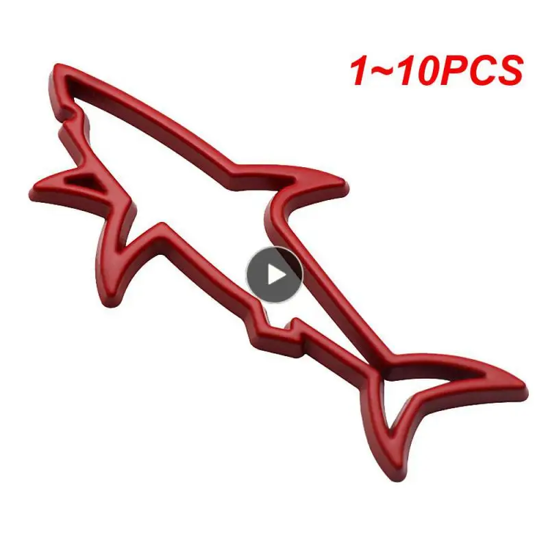 1~10PCS Universal Metal Car Styling Sticker Hollow Fish Shark Emblem Badge Decals Automobiles Motorcycle Computer Fuel