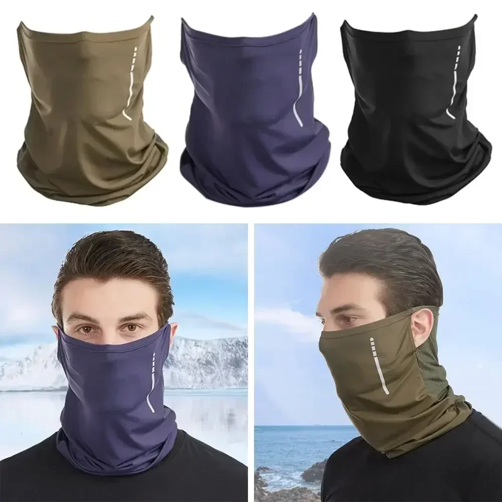 

NEW Outdoor Cycling Breathable lce Silk Bandana Face Balaclava Scarf Elastic Hanging Ear Cycling Balaclava Cool Face Scarf