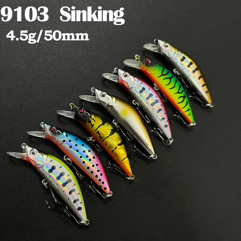 

Hot Selling Trout Fishing Lures 50mm 4.5g Sinking Minnow Lure 50S Artificial Hard Bait Freshwater Fishing Twitch Bait Equipment