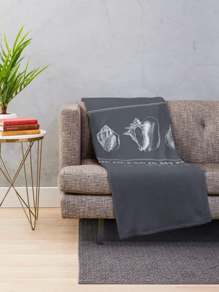 ~ SEA SHELL FOSSIL - The Ocean Is My Potion ~ Essential T Shirt Throw Blanket Designers Thin Blankets