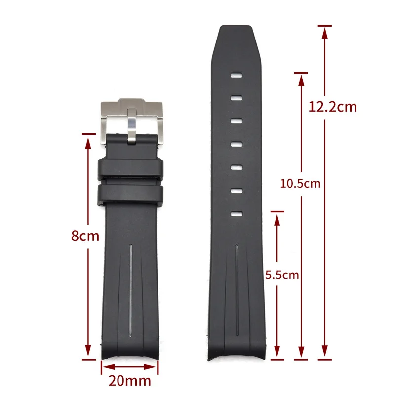 For MoonSwatch Curved Interface Rubber 20mm Universal Watch Strap Men Women Waterproof Wristband Sports Watchband Rolex Bracelet