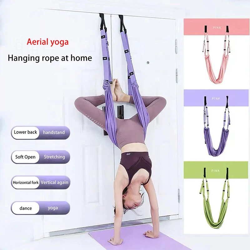 Air Yoga Strap Pull Rope Woman Hammock Stretch Leg Splits Trainer Female Gym Belt Air Hamak Swing Stretching Inversion