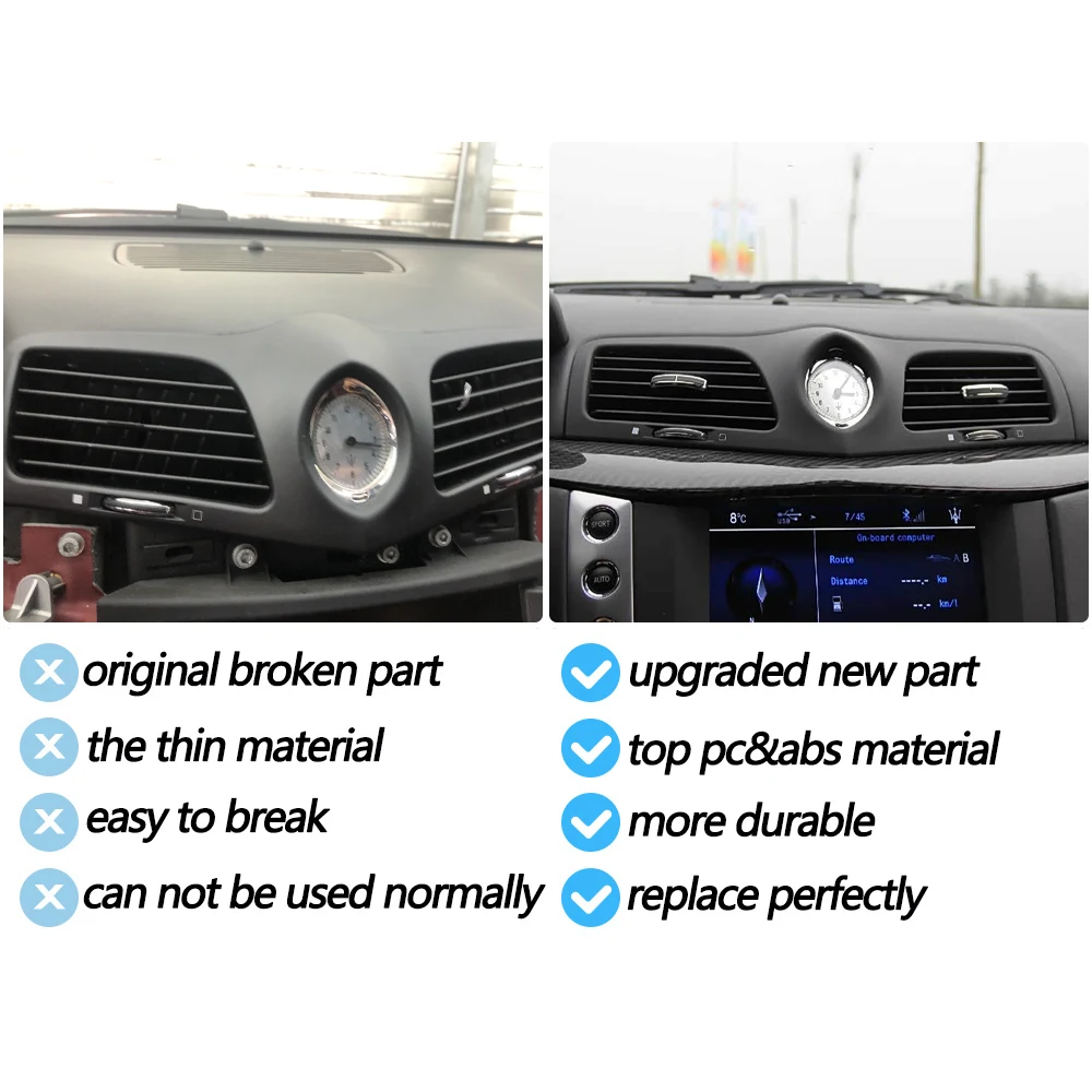 سيارة الجبهة الخلفية لوحة القيادة المركزية اليسار اليمين الأوسط التيار المتناوب تنفيس غطاء لوحة تنفيس الهواء لمازيراتي جران توريزم جران كابريو GT GC M145