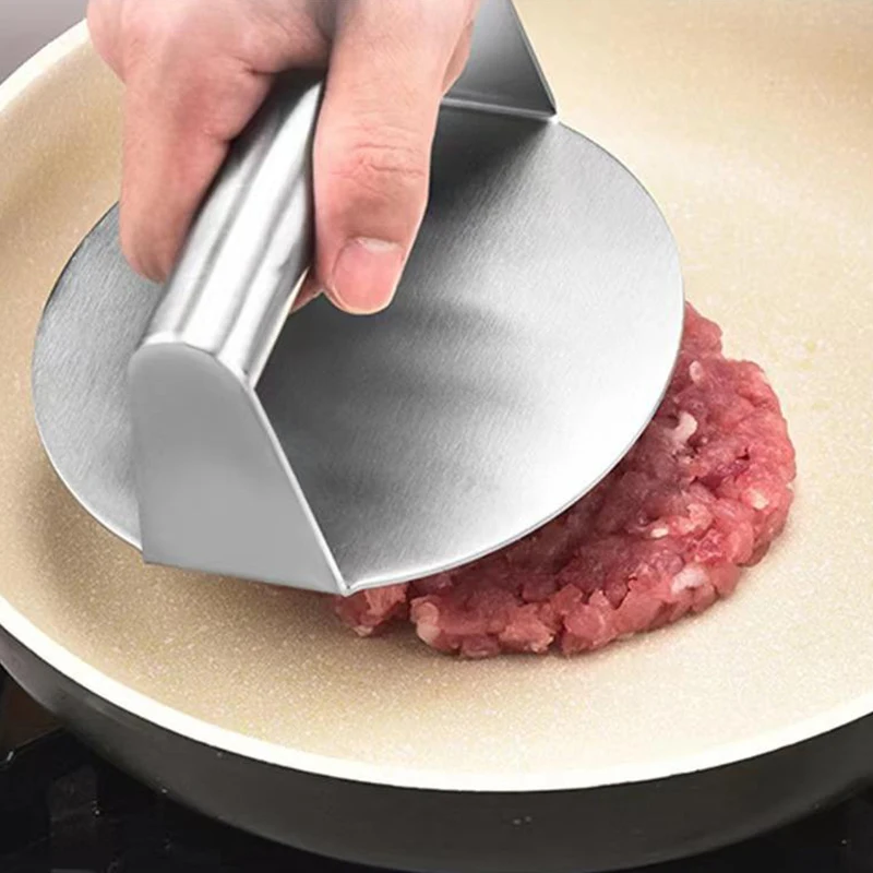 1PC Stainless Steel Smash Burger Press Hamburger Patties Meat Masher Circular Meat Press Mold For Deli Meats Kitchen Accessories