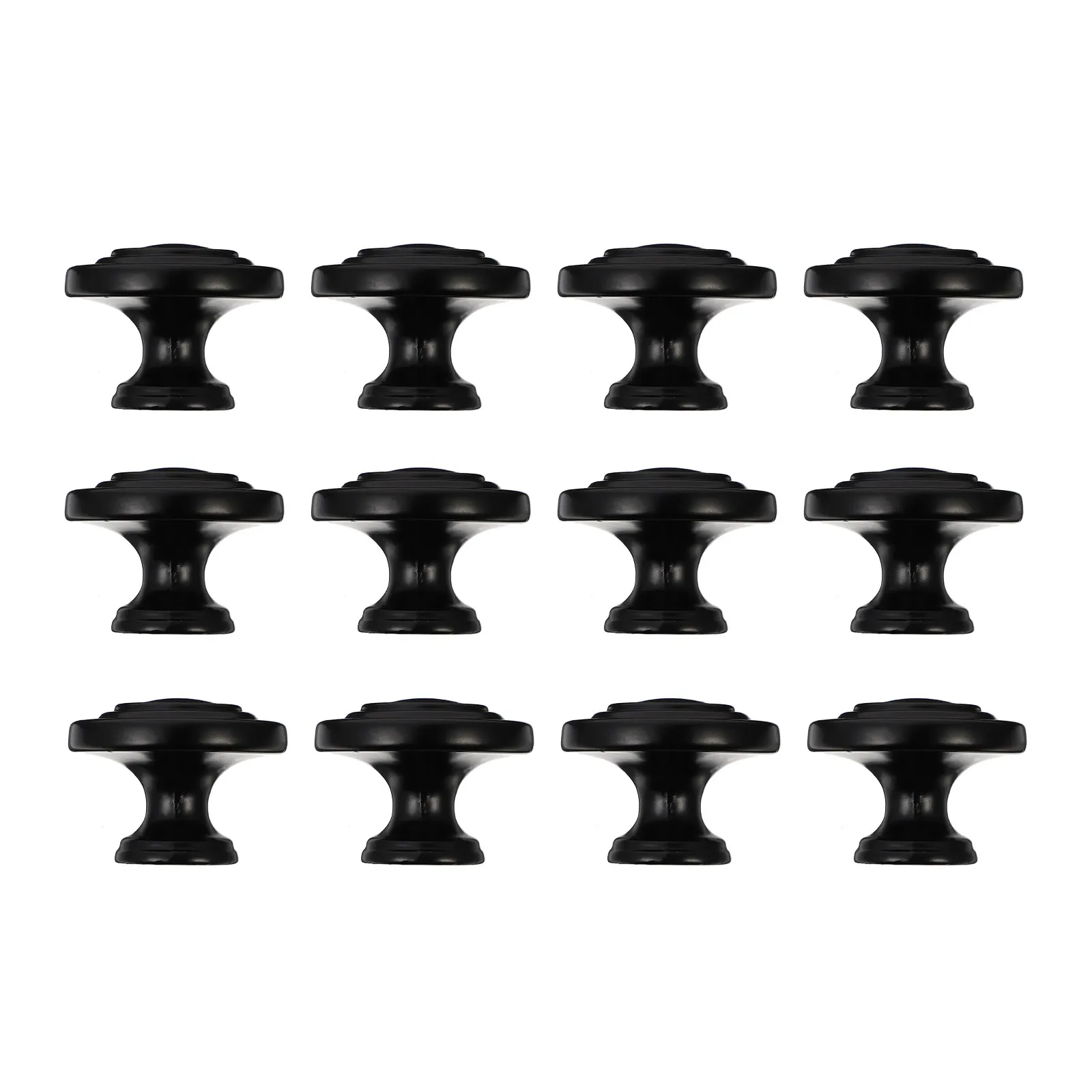 

12Pcs Black Round Drawer Handles Zinc Alloy Cabinet Pulls Nordic Style for Drawers Doors Dressers Cupboards Cabinet Door Pulls