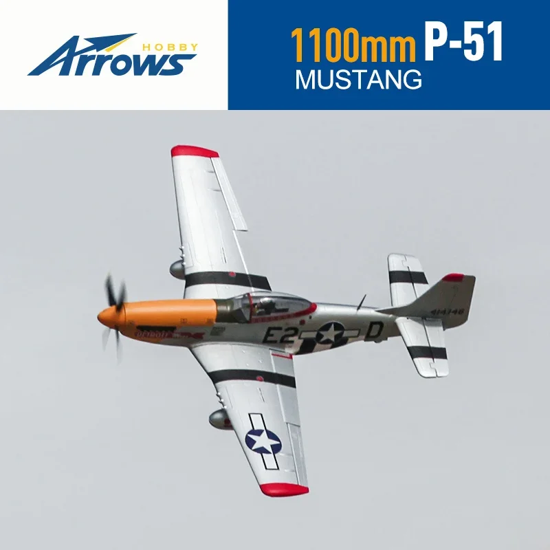 Blue Arrow 1.1-meter P51 Mustang Newly Painted Crash Resistant Fixed Wing Aircraft Model Electric Remote Control RC Airplane