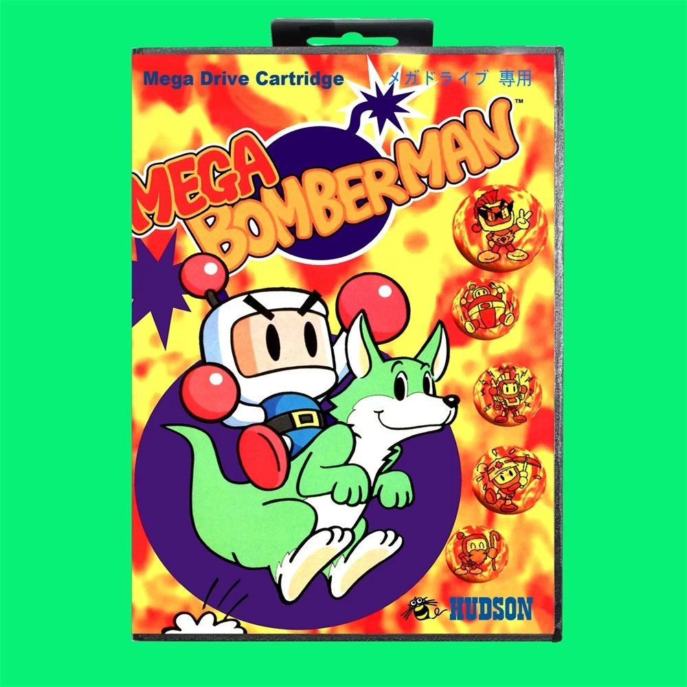 

Игровой картридж Mega Bomberman, 16-битная игровая карта MD с крышкой JP, розничная коробка для Sega Mega Drive