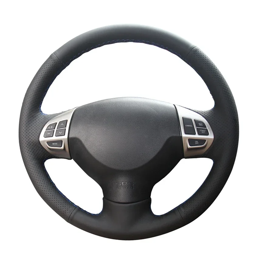 Black Artificial Leather Car Steering Wheel Cover for Mitsubishi Lancer X 10 Outlander ASX Colt Citroen C-Crosser 2006-2015