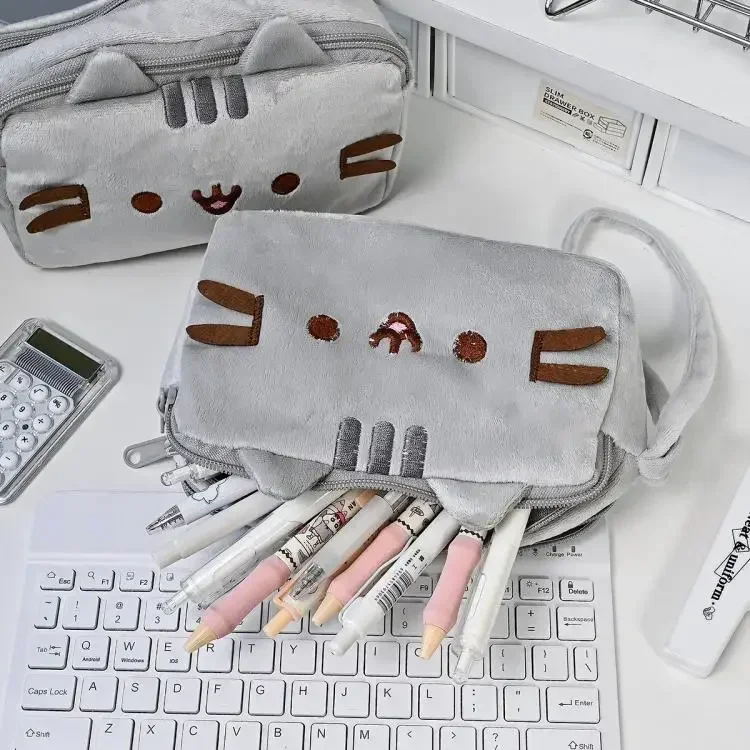 Niedliches Pusheen-Federmäppchen, Cartoon-Motiv Dicker Kater, Große Kapazität, Schüler-Schreibwaren-Aufbewahrungstasche, Mehrzweck-Reise-Kosmetiktasche, Geschenke – Detail 8