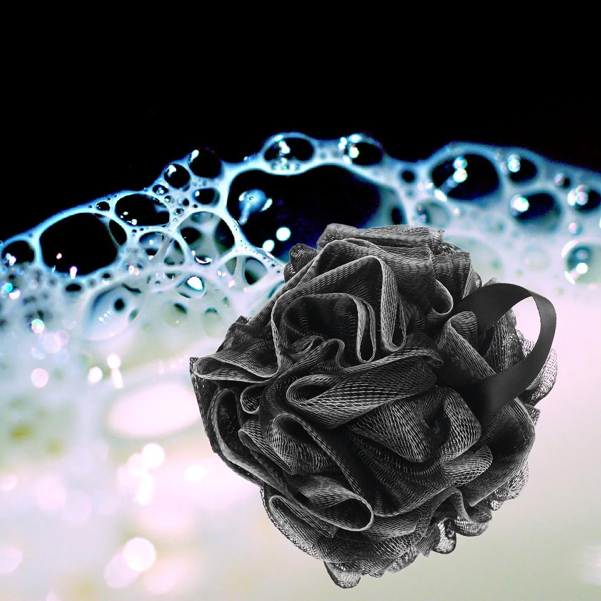 

3Pcs Shower Pouf Bath Sponge Mesh Ball for Body Scrubbing Exfoliate Soften Skin Use with Shower Gel Soap Easy Grip Hanging Loop