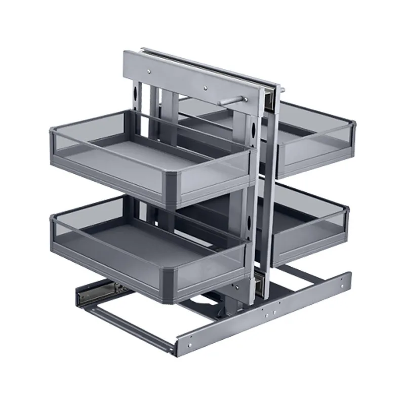 

Corner basket kitchen cabinet rotating little monster full pull out double drawer storage