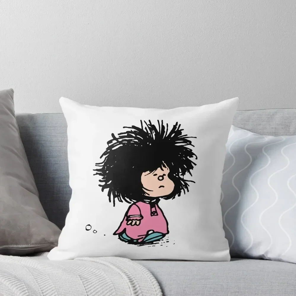 Mafalda with newly-raised disheveled nightgown Quino argentina cartoon Throw Pillow Cushions For Sofa Luxury Pillow Case pillow