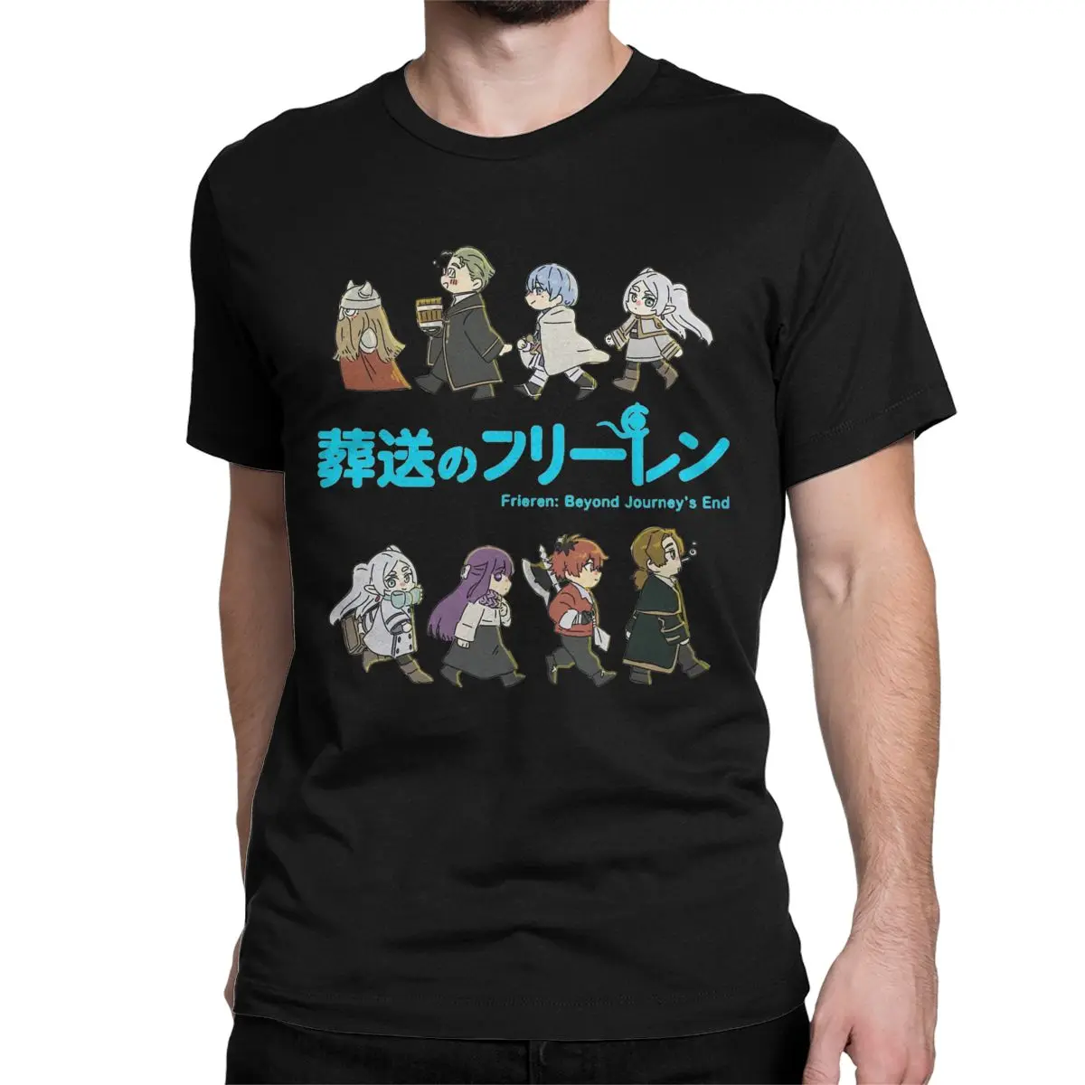 Anime Japanese Beyond Journey's End T Shirt Men Women's Cotton T-Shirts Sousou No Frieren Tee Shirt  Clothes Birthday Present