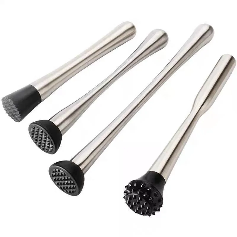 Aço inoxidável Cocktail Muddler e colher de mistura, Home Bar Tool Set, Criar Deliciosas Bebidas, Bar Armazenamento