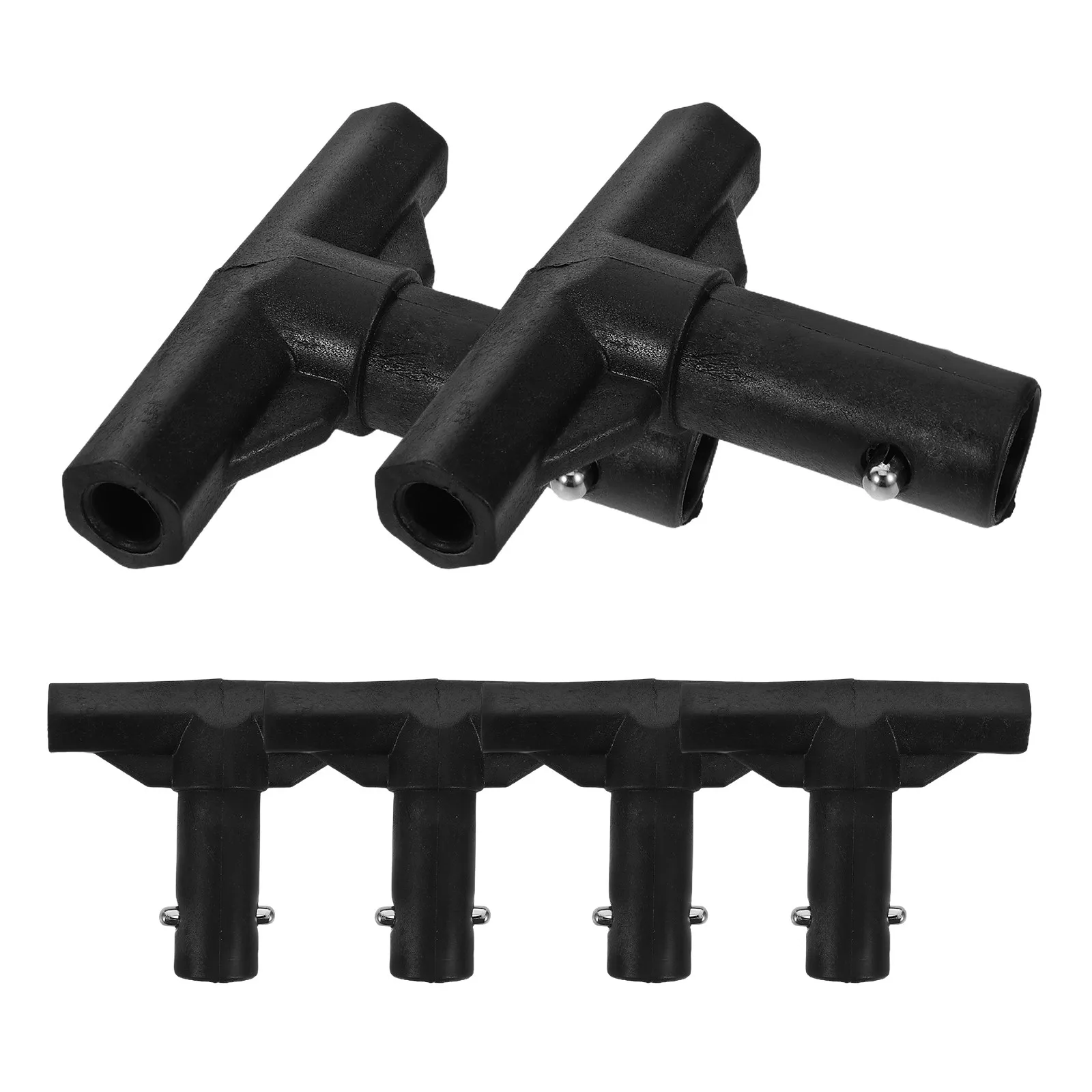 6Pcs Trampoline Pole Protector T-Shaped Pipe Sleeves Plastic Replacement Caps Enclosure Pole Covers Stable Noise Reduction Parts