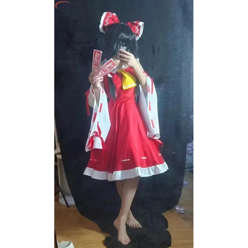 

qq45Аниме Touhou Project Hakurei Reimu Косплей Костюм Микофуку Женская Униформа Платье Полный Комплект Наряда