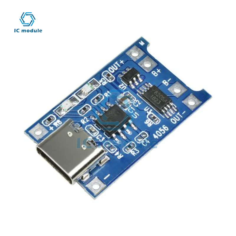 TP4056 Type-C 5V 1A 18650 Lithium แบตเตอรี่โมดูลชาร์จชาร์จด้วย Board Overcharge การปลดปล่อยโมดูล