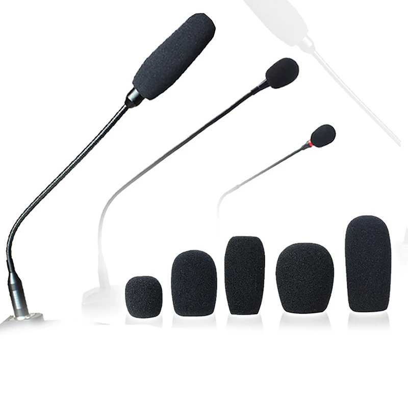 5PCS Foam Earphone Mic Cover Microphone Windscreen Headphone Sponge Black Microphone Dedicated Set Headset Replacement