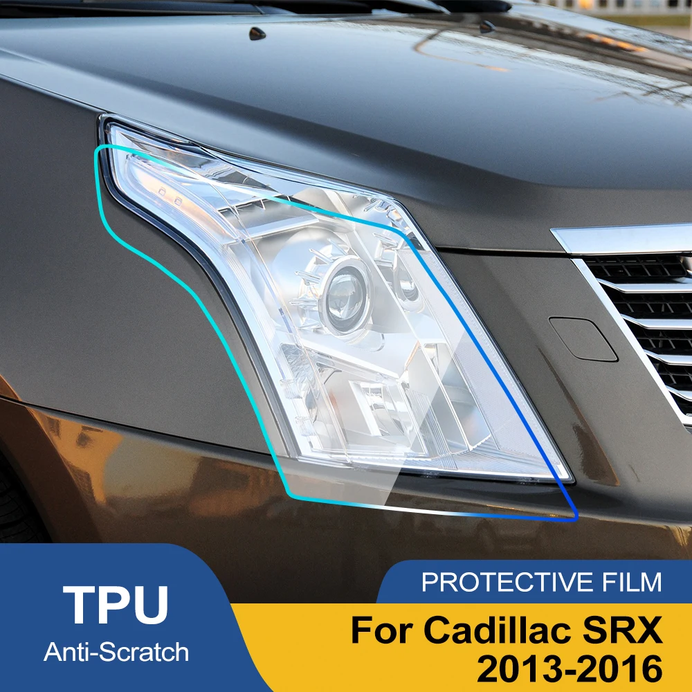 

Для Cadillac SRX 2013-2016: Комплект защитной пленки из ТПУ/ППФ для фар, глянцевый черный, предварительно вырезанный, с защитой от царапин, виниловое покрытие
