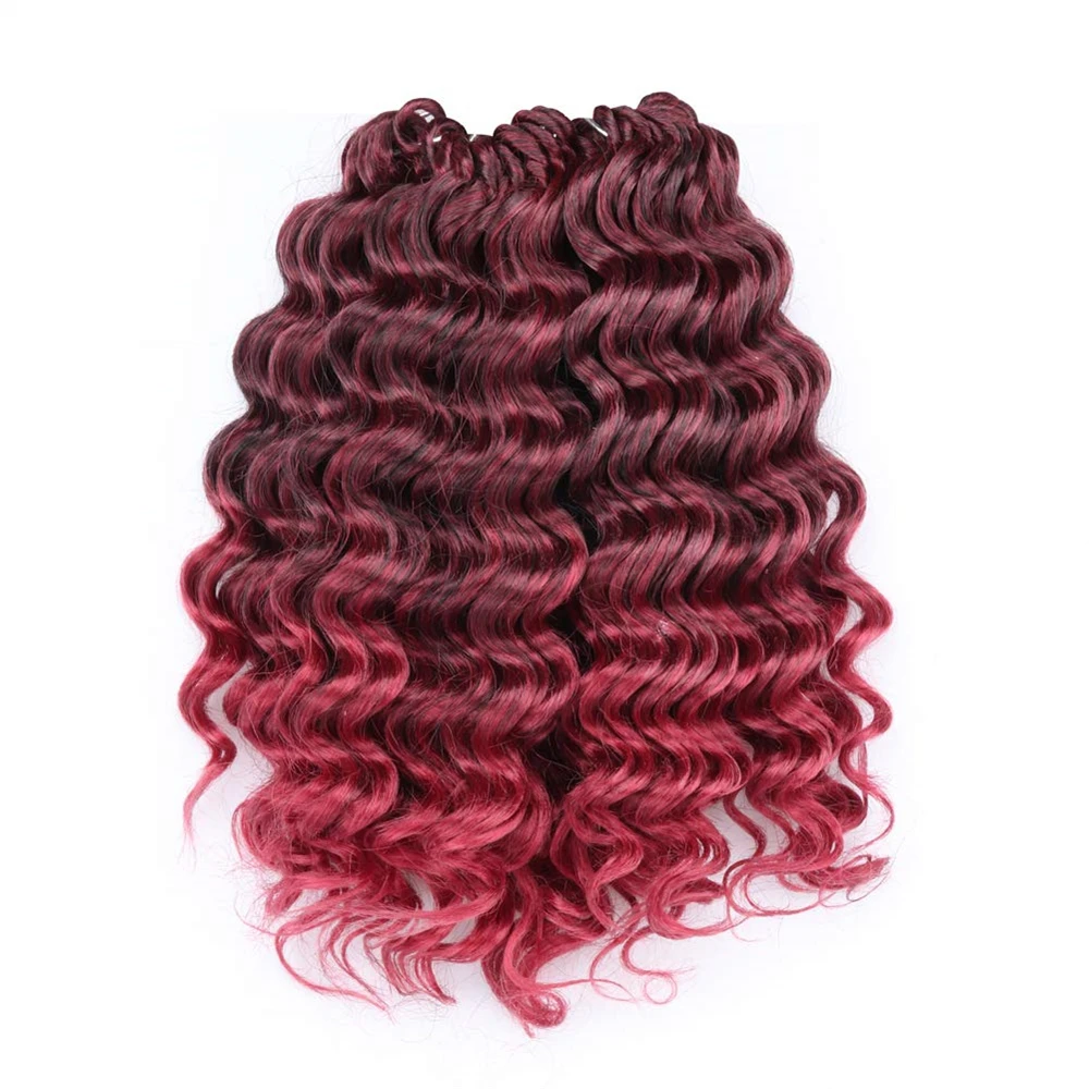 Ocean Wave Crochet Hair 9 Inch Ombre Orange Crochet Braids Synthetic Braiding Hair Extensions For Women