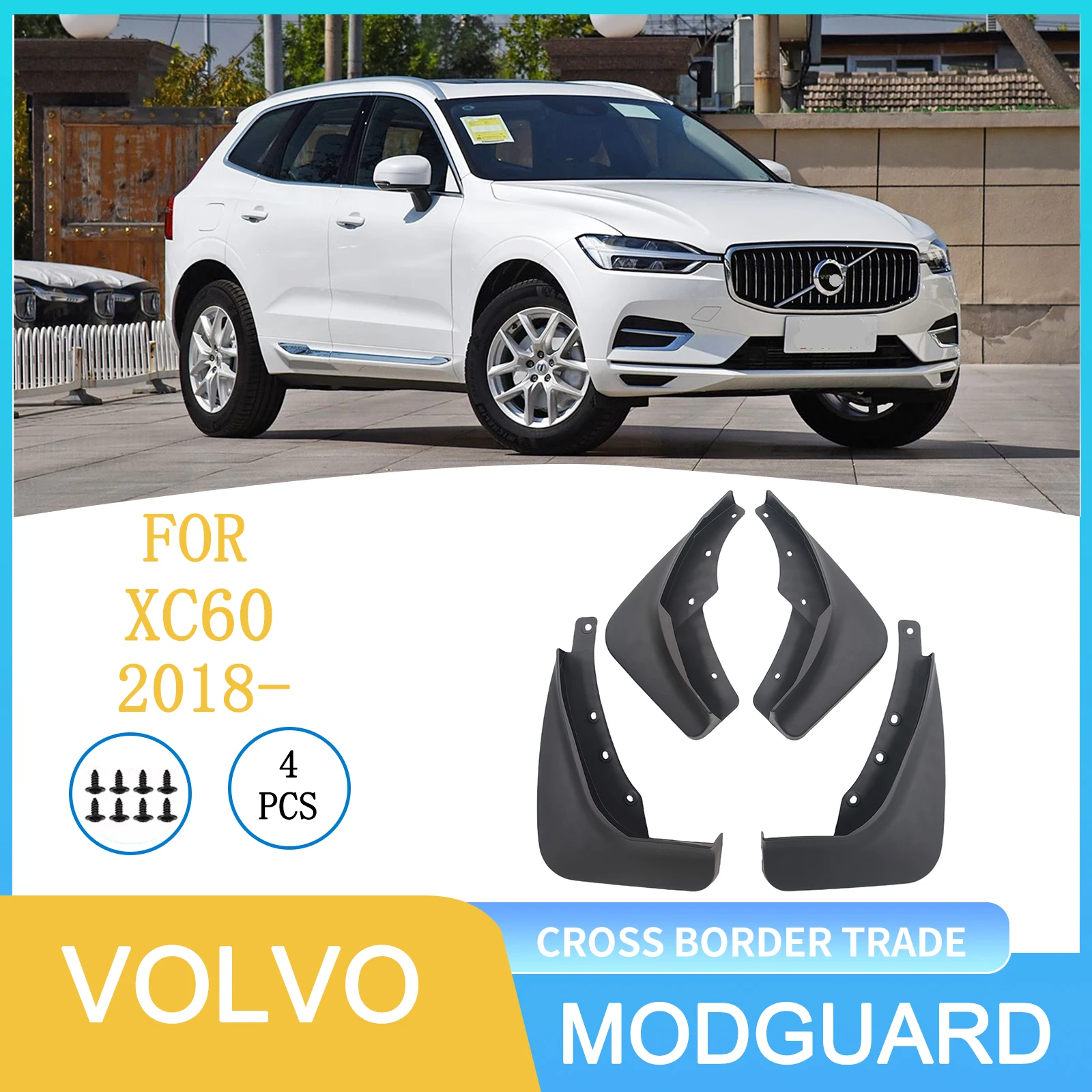 

4Pcs Front Rear Car Mud Flaps For Volvo XC60 2008-2025 Mudflaps Splash Guards Mud Flap Mudguards Cars Accessories