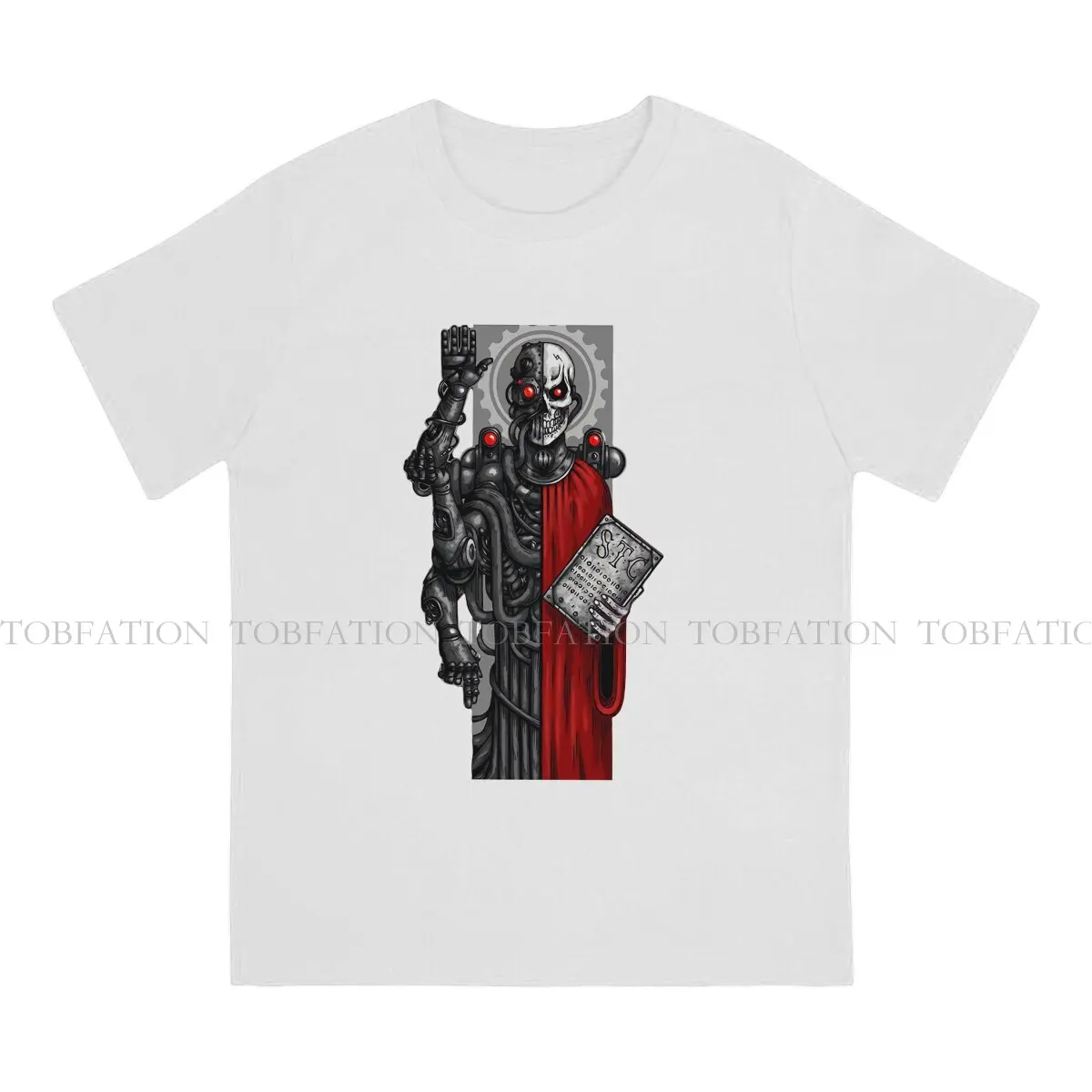 Adeptus Machines Omnissiah Cool Skull 100% Cotton T Shirt Harajuku Homme Men's Tee Shirt O-Neck  Men Clothing