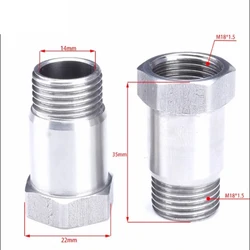 1pc M18x1.5 Car Oxygen O2 Sensor Adapter 35mm Stainless Steel Connector Test Pipe Extension Adapter Universal Car Accessory
