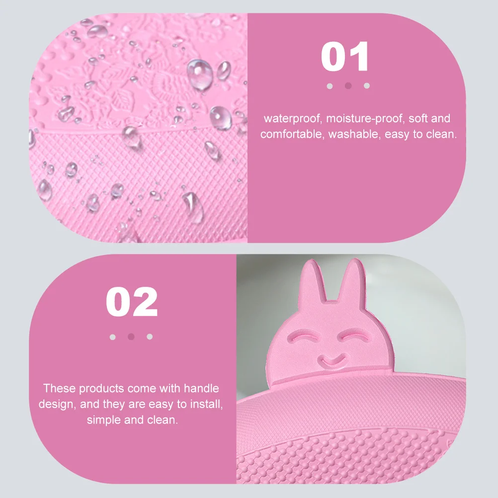 

2 PCS Toilet Mat Waterproof Thickened Washable Seat Pads Breathable Eva Cover Blue Bathroom Cushions Travel