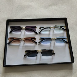 5 Pcs Rimless Rectangle Sunglasses For Men Women Fashion Simple Outdoor Accessory Sun Glasses Beach Travel Shades Eyewear