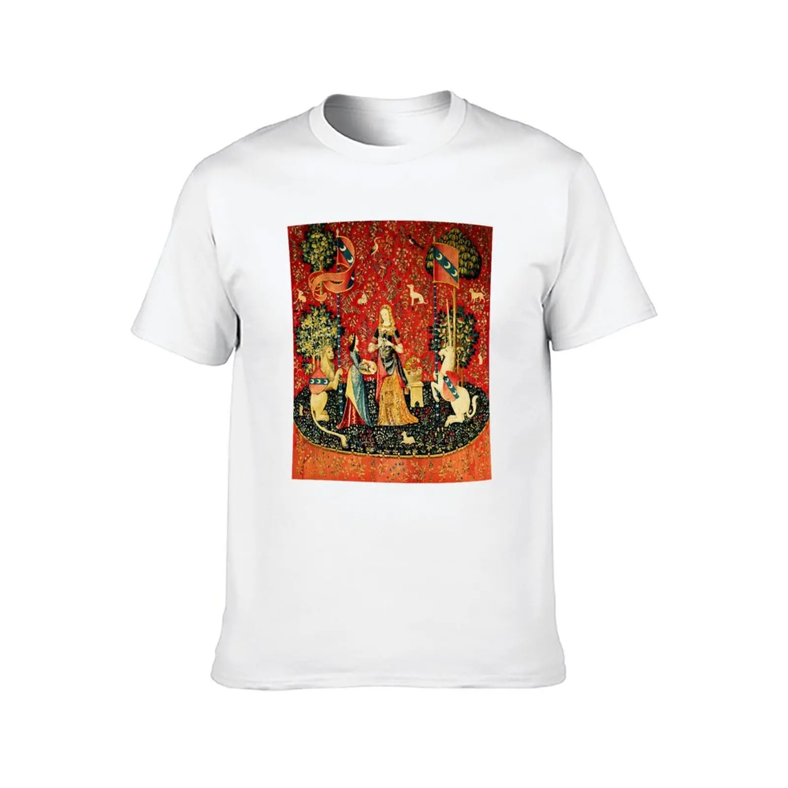 تي شيرت The Lady and the Unicorn: تي شيرت Mon Seul Désir تي شيرت مصمم تي شيرت رجالي فاخر #2