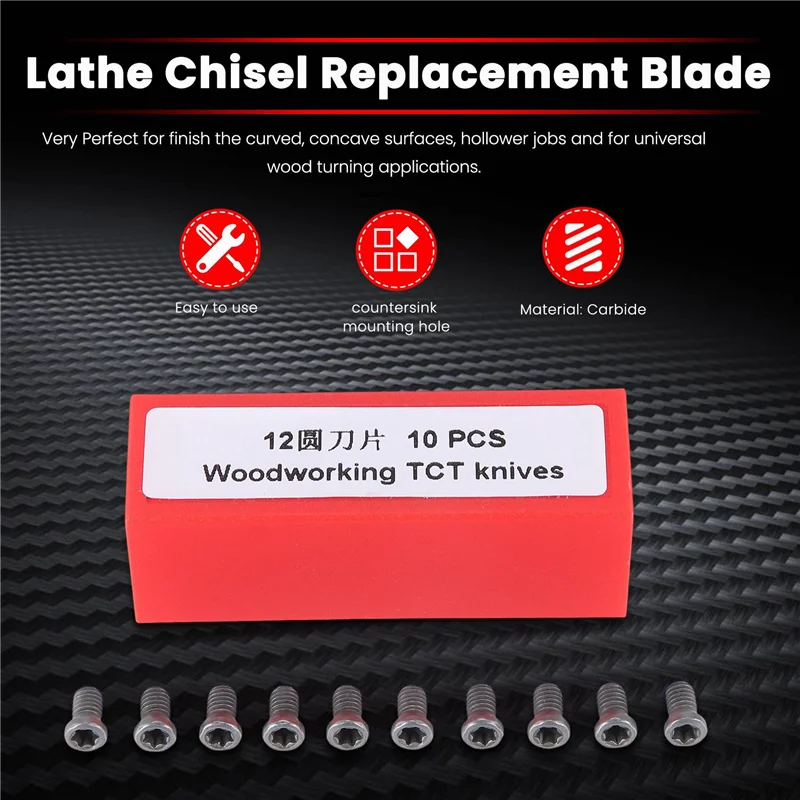 Ci3 Runde 12,5 Mm Hartmetall Einsätze Schneider Messer Ersatz Klinge Fit Für DIY Drehmaschine Holz Drehen Finisher Werkzeug 20Pcs-BAAQ