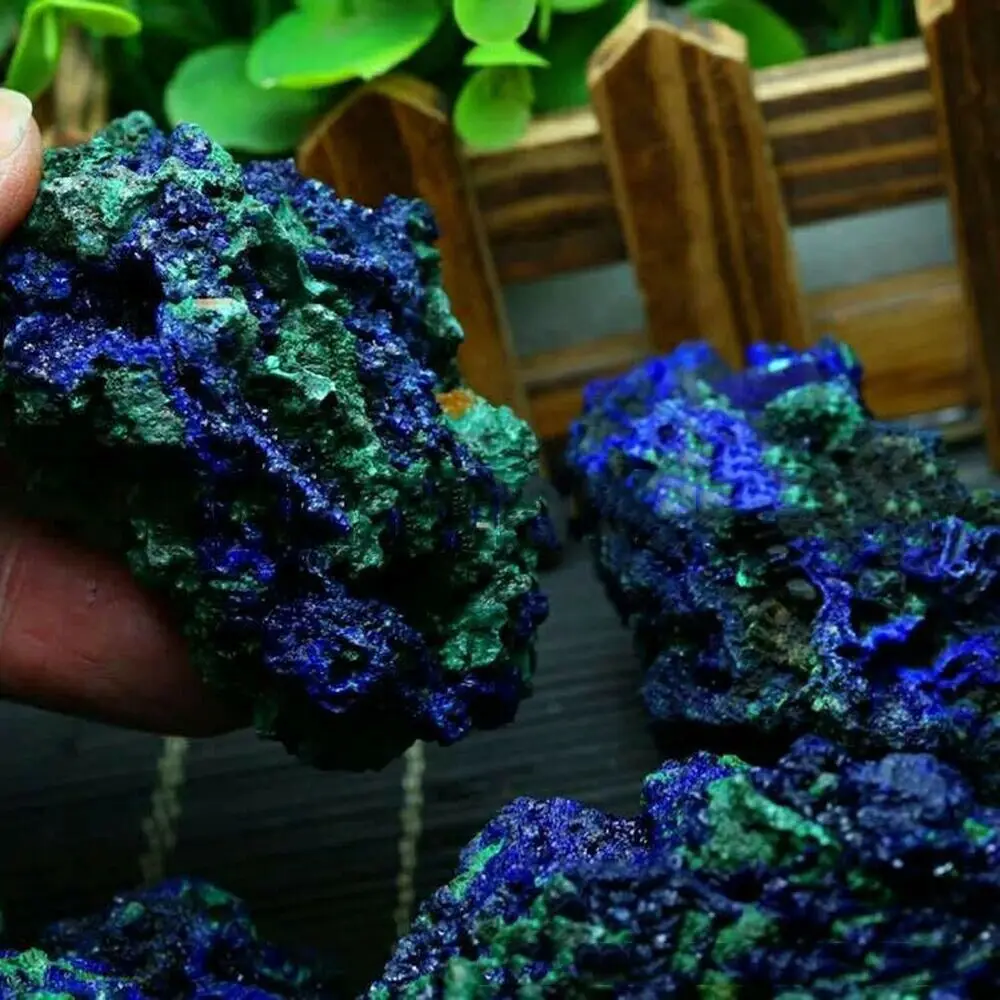عينات معدنية من الأحجار الكريمة الخام القابلة للتحصيل ، جيود الملاكيت ، حجر الشفاء ، خام الآزوريت الطبيعي ، صناعة المجوهرات ، ديكور المنزل