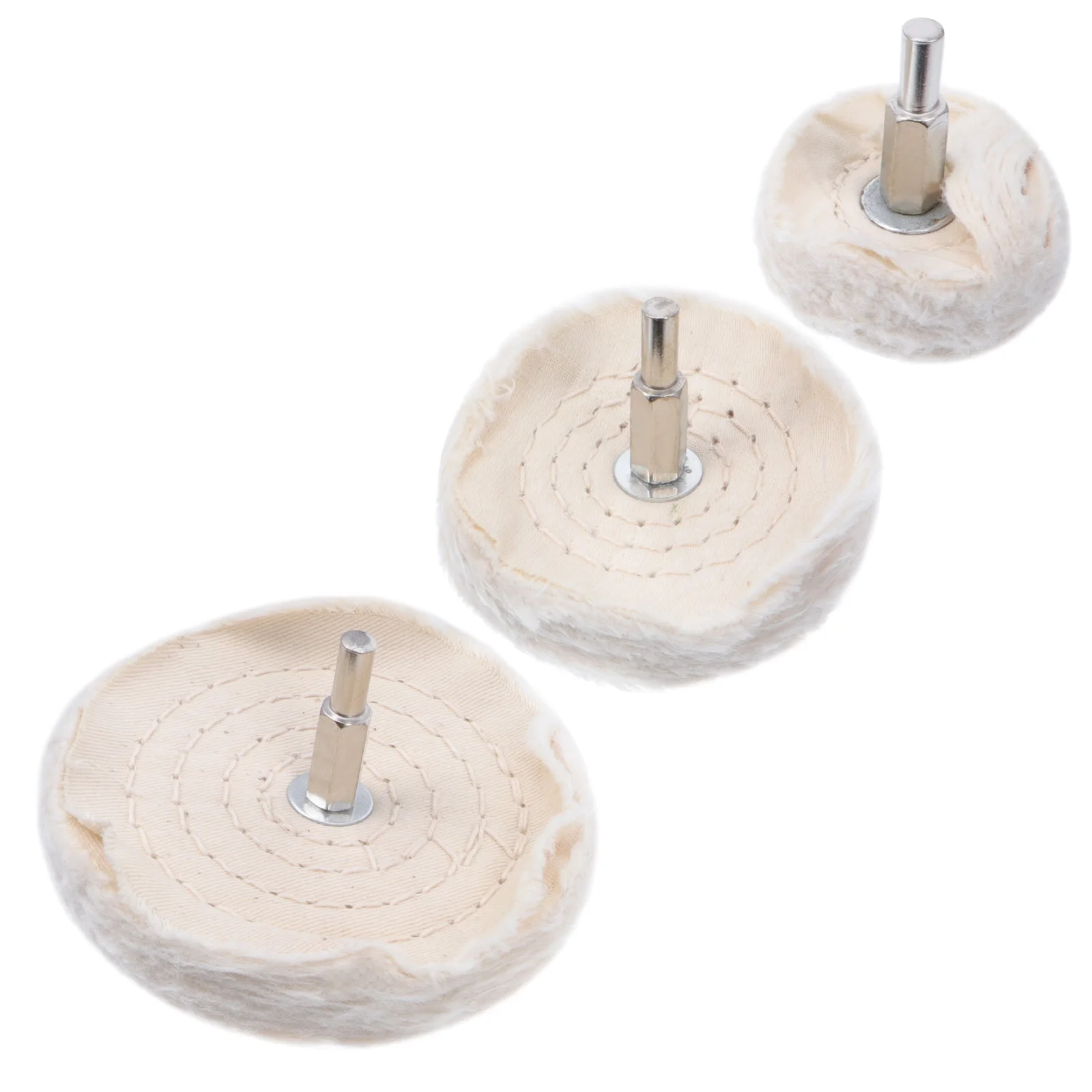 

3 Pcs White Cloth Wheel Tools Buffing Pad Polisher Equipment Polishing Drill Kit Mop