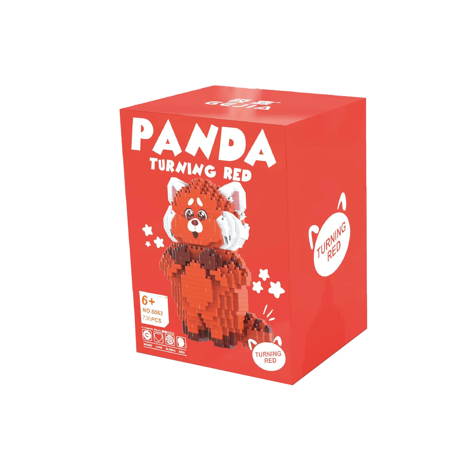 Cute Turning Red Panda Micro Building Blocks DIY Disney Mei Lesser Panda Model Diamond Brick Figures Kid Toys For Christmas Gift