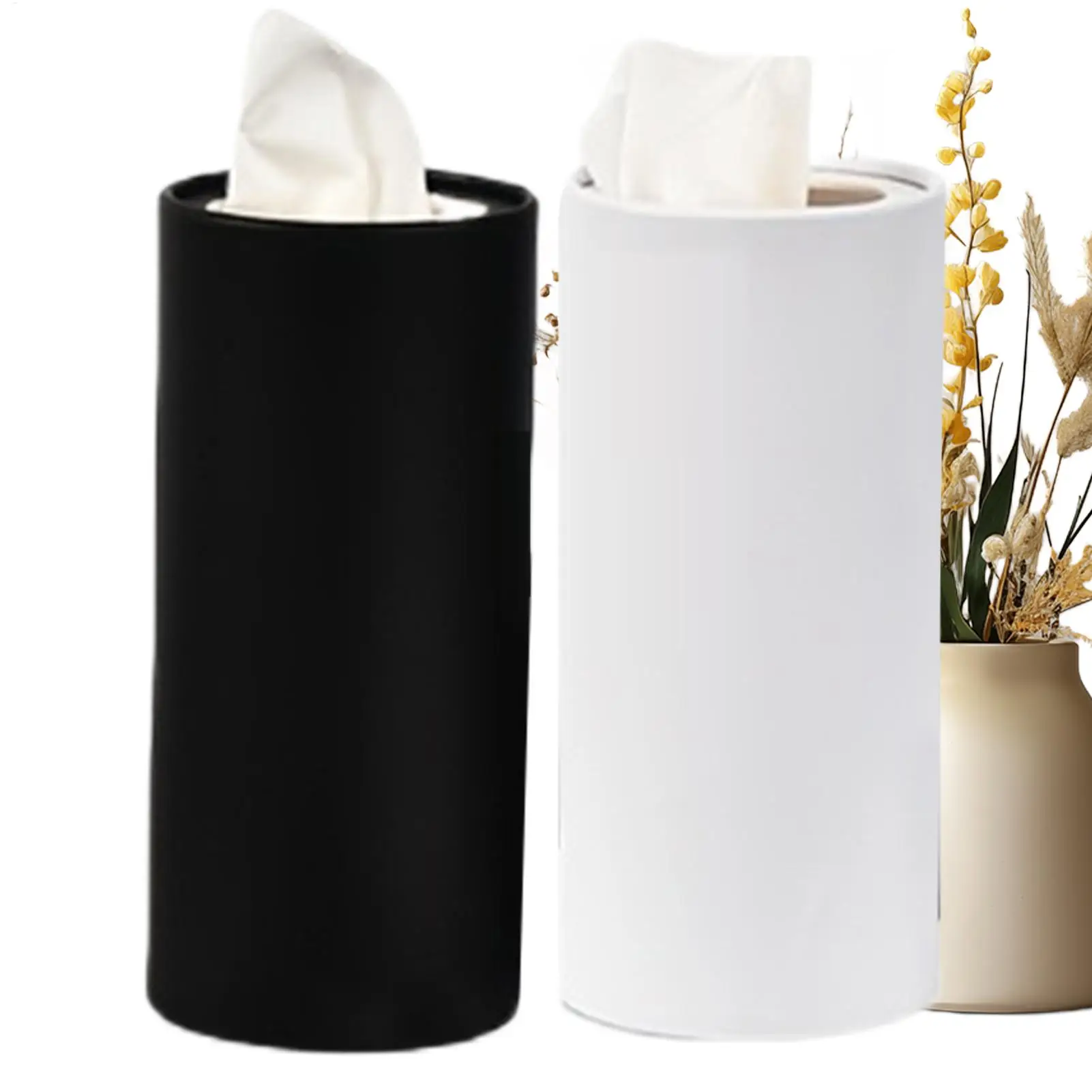 

Cup Holder Tissues For Car 2 Pieces Round Tube Tissues Holder Paper Towel Cylinder Creative Napkin Bucket For Truck Rv Vehicle