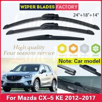 Escobillas de limpiaparabrisas delanteras y traseras de coche, accesorios de corte, gancho J, 24 ""+ 18"" + 14 "", para Mazda CX-5 CX5 KE 2012 2013 2014 2015 2016 2017