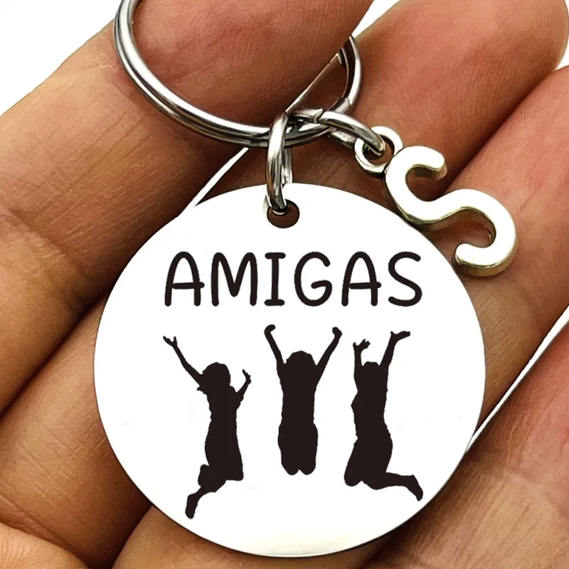 Spanish Amigas Saltando Sister Gift, Best Friend Gift, Friendship Keychain Bestie Gifs