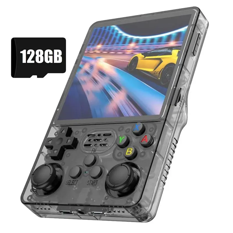 

Winter Essential R36S PIUS Retro Handheld Game Console 128GB 4Inch IPS Screen Video Game Console Dual 3D Joystick Supports 10+ S