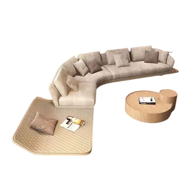 Italian minimalist arc combination large flat layer Reba same fabric sofa sponge
