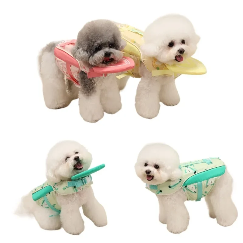Pet dog summer candy color puppy print life jacket, swimming buoyancy suit
