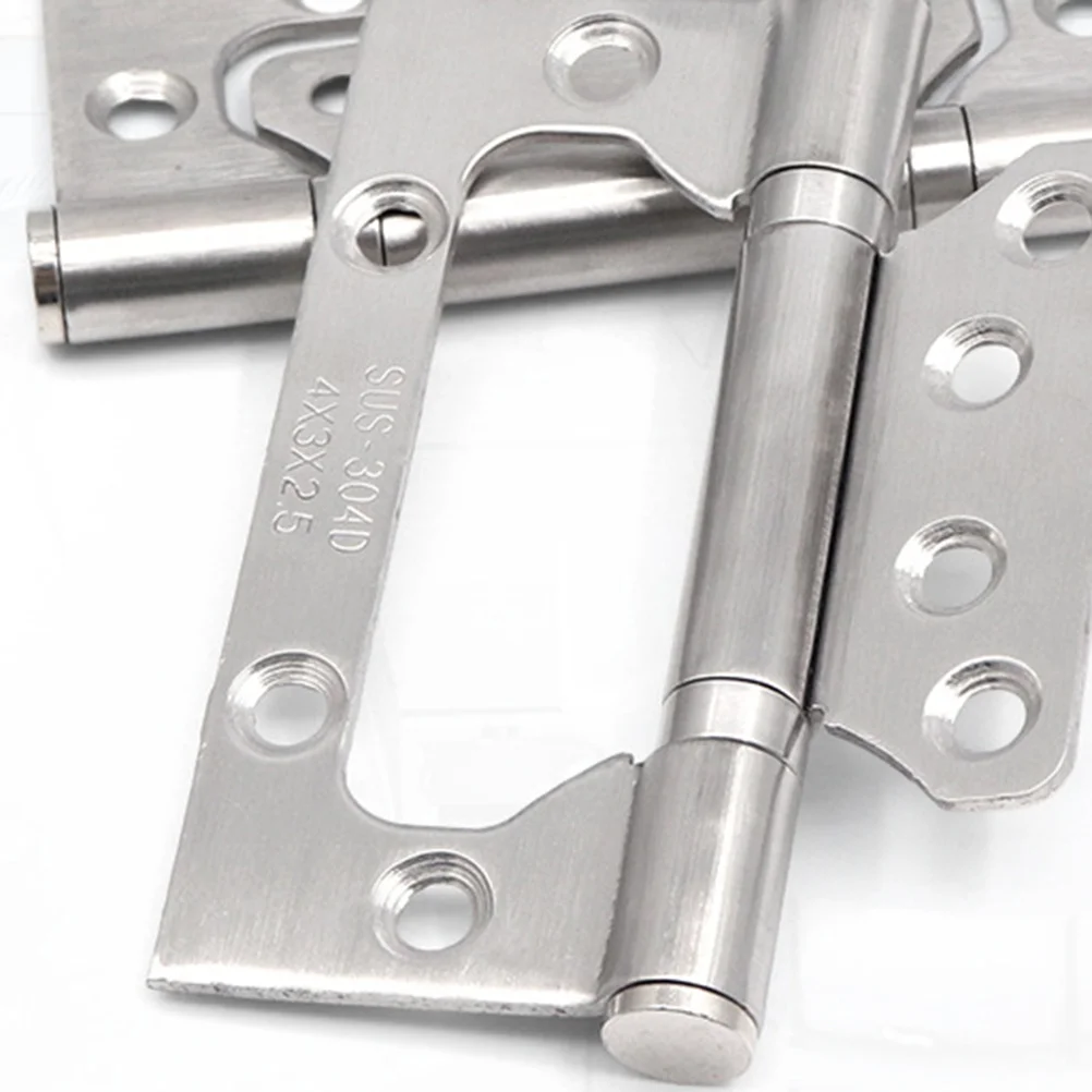 

2pcs Thickened Stainless Steel Mute Hinge 4/5 Inch Door Loose-Leaf Flat Sub-Door Hinge For Home Hotel Club Diy Furniture