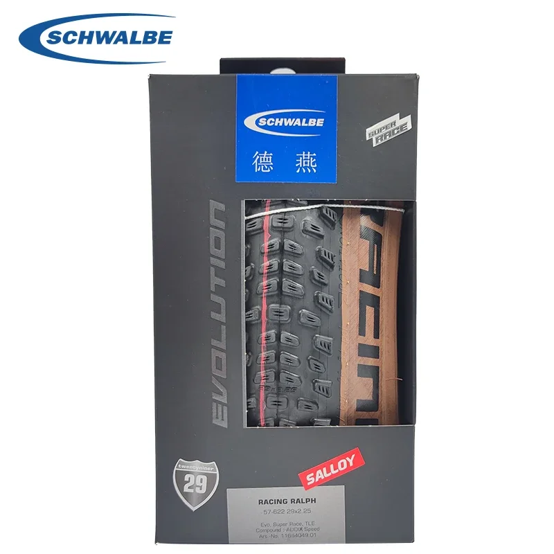 SCHWALBE Racing Ray Ralph 57-622 29x2.25 Black Brown Tubeless Folding Tire for MTB Bike XC Gravel Off-Road Bicycle Cycling Parts