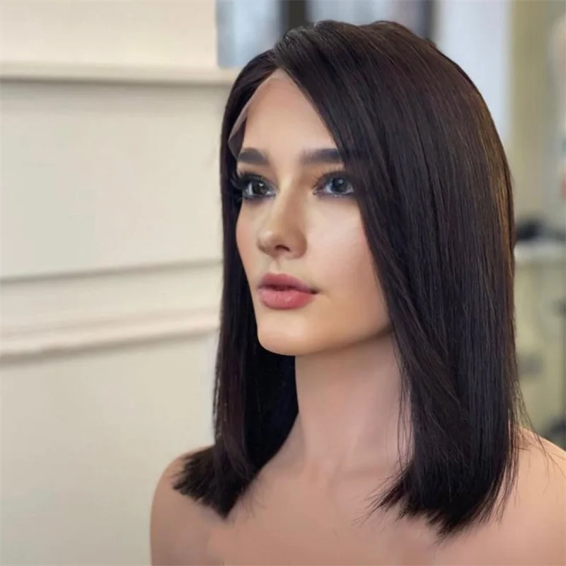 soft-natural-black-short-bob-18”-preplucked-180density-straight-lace-front-wig-for-women-babyhair-heat-resistant-glueless