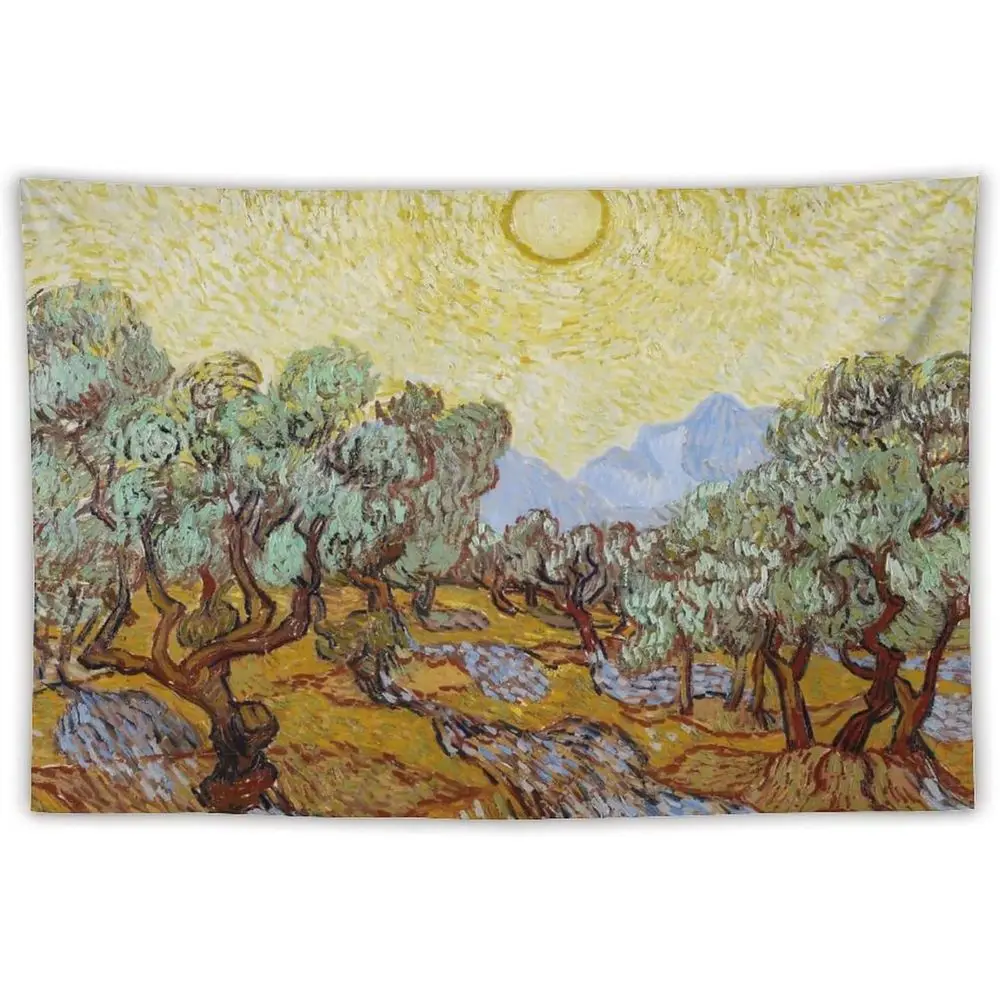 

Van Gogh Olive Trees Tapestry Wall Hanging, Vintage Art Wall Decor or Bedroom, Dorm, Living Room, Aesthetic Polyester Tapestry w