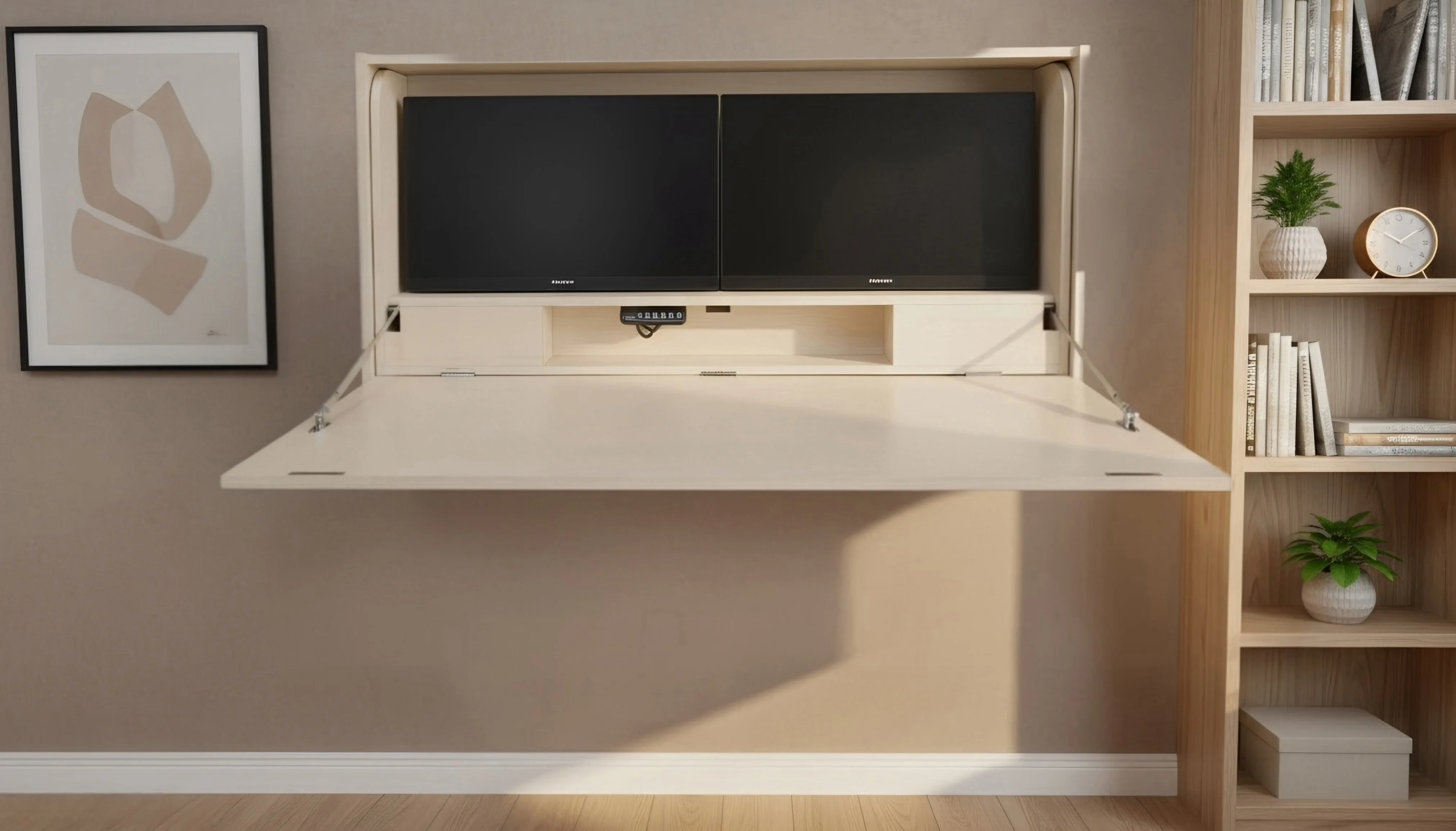 محطة عمل قابلة للطي مزودة بشاش - مراجعة Home Office With Two Desks وسعره
