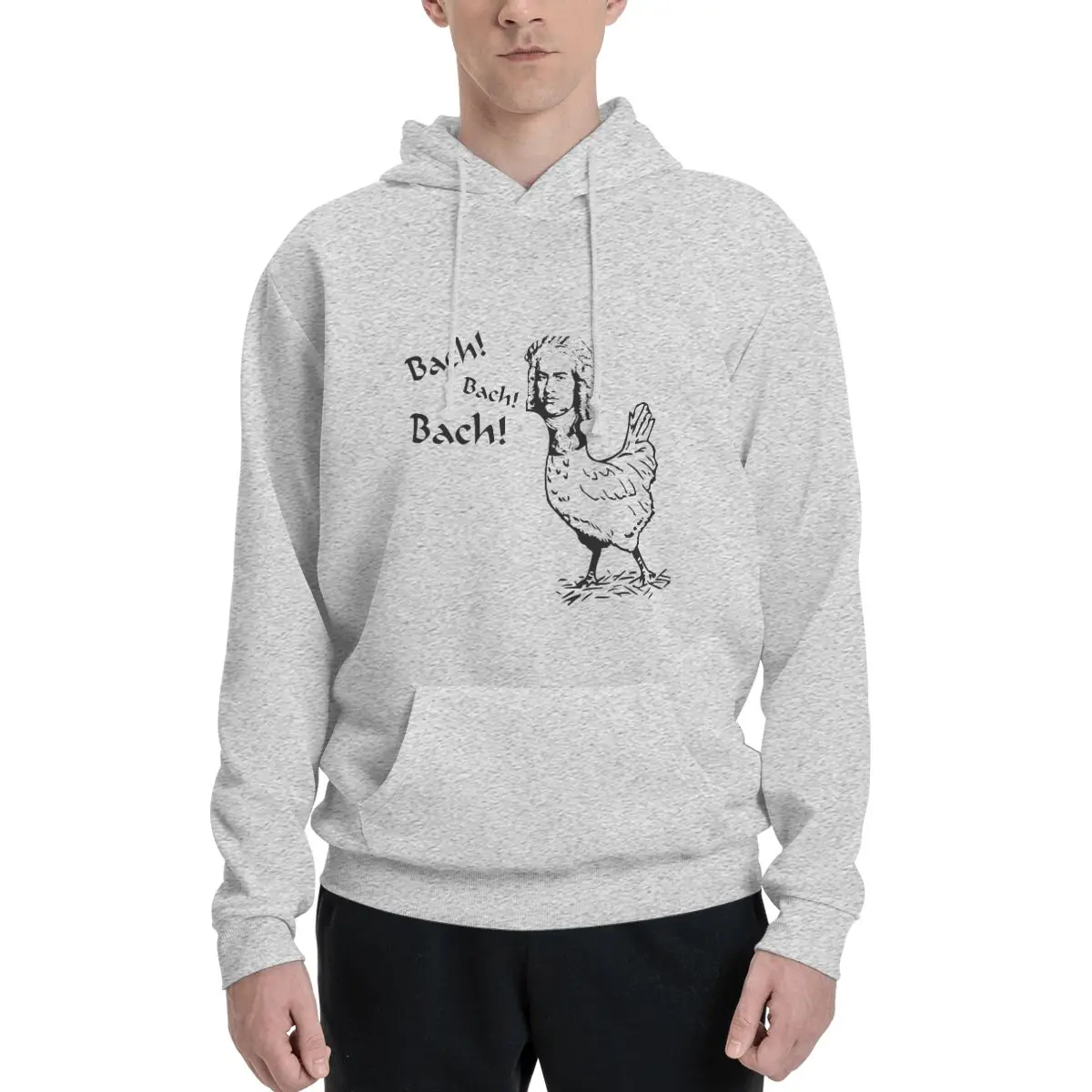 Bach Bach Chicken Classic Polyester Hoodie Men's Sweatershirt Warm Dif Colors Sizes