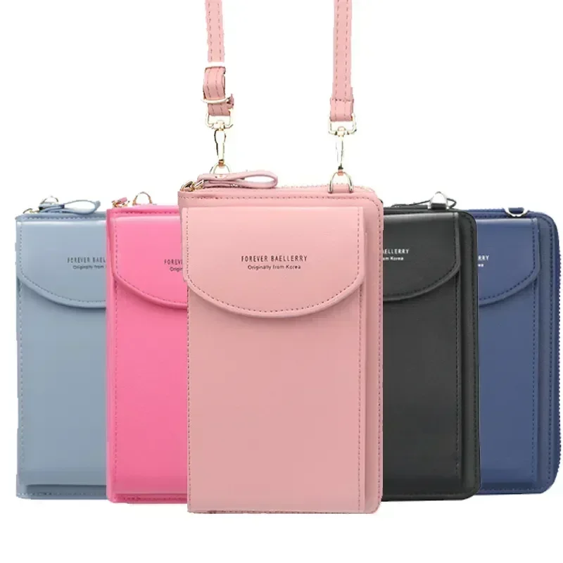 CDB Girl Women Wallet Shoulder Mini Leather Bags Straps Mobile Phone Big Card Holders Wallet Handbag Money Pockets Girls