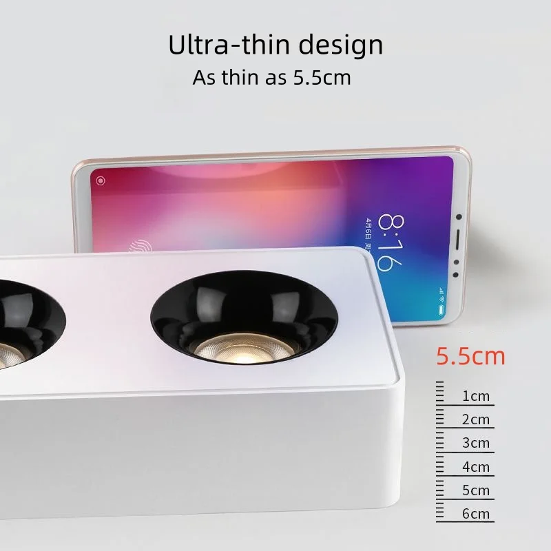 Ultra-thin fighting lamp, open-installed anti-glare downlight, living room, full-spectrum, no main spotlight