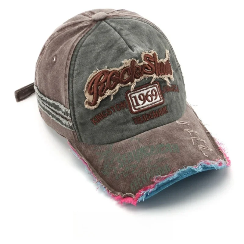 

Letter Embroidery Vintage Washed Cotton Baseball Cap Adjustable Unisex Cotton Hat Y2K Fashion Outdoor Casual Sun Hat Streetwear